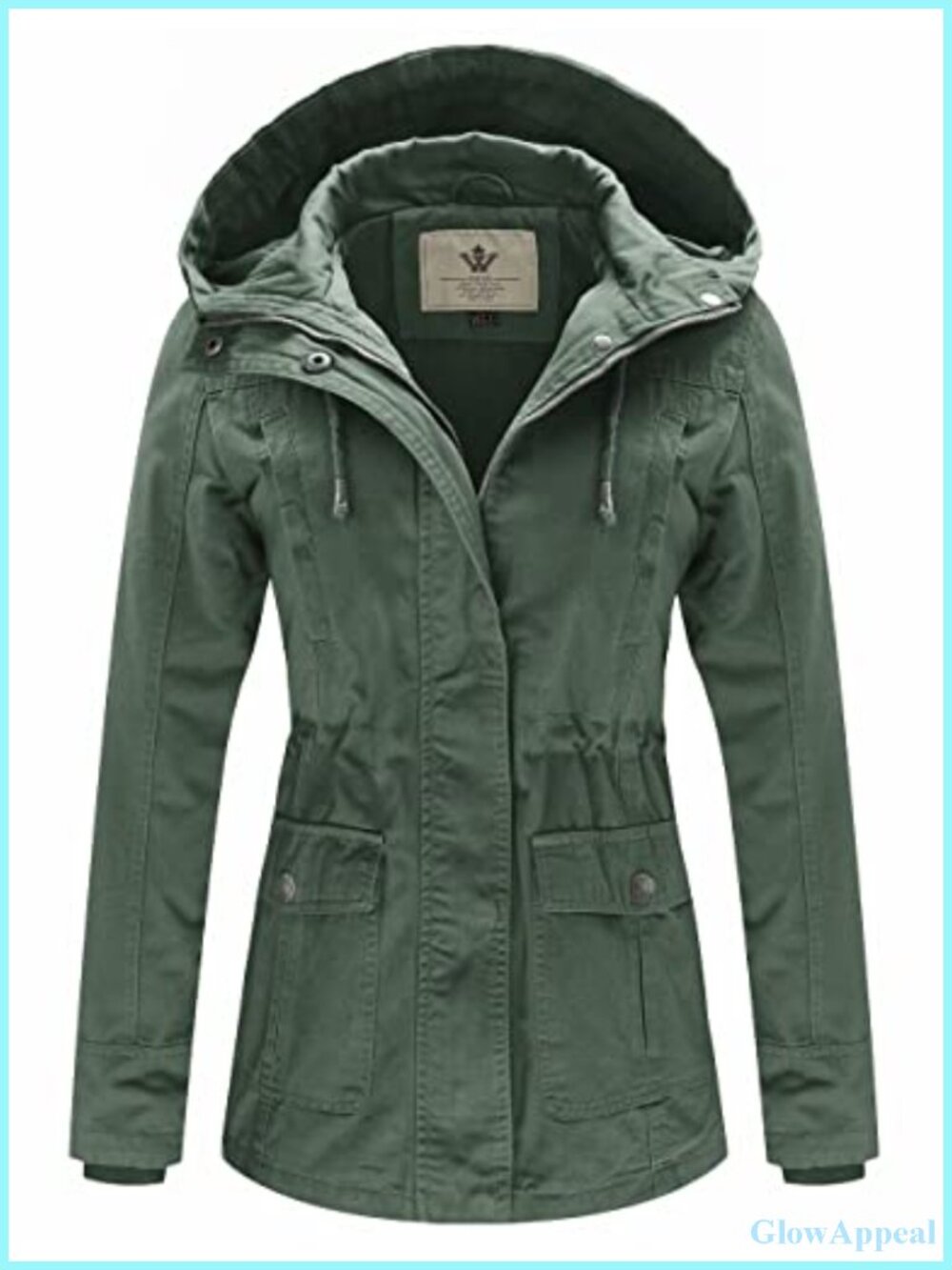 WenVen Women's Cotton Military Anorak Jacket Lightweight Utility Coat